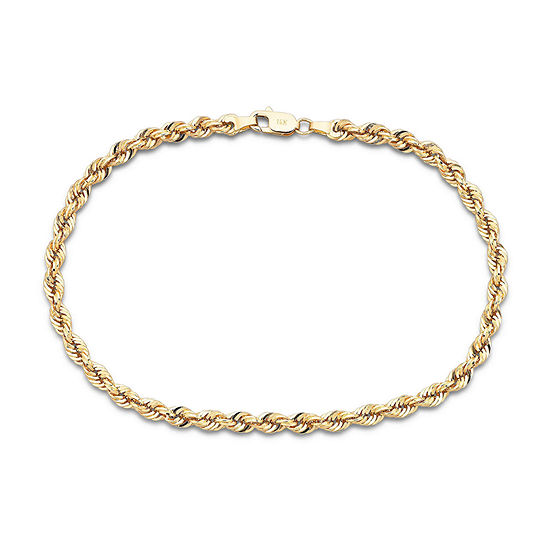10K Yellow Gold 4mm 22"-24" Hollow Glitter Rope Chain
