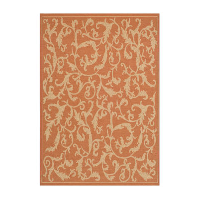 Courtyard Scrolls Indoor/Outdoor Rectangular Rugs