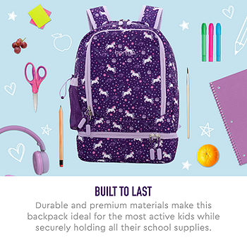 Bentgo - Kids Colour Lunchbox Purple + Kids Prints Backpack Lavander Galaxy
