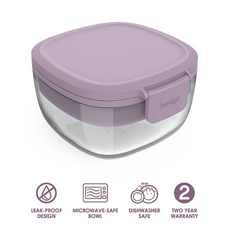 Bentgo Glass Salad Container Set, One Size, Purple