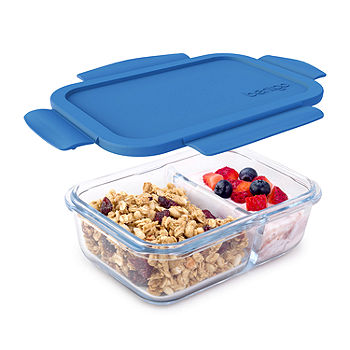 Reusable Glass Meal Prep Container Set, Glass Food Containers With Lids,  Lunch Storage With Compartment Dividers, Large Glass Bento Box Set For Meal