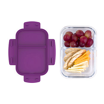 Bentgo Glass Snack 2-Compartment Bento-Style Glass Food Storage