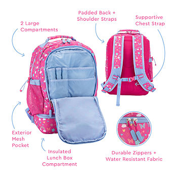 Brand New Bentgo Kids Prints 2-in-1 Backpack Insulated Lunch Bag Lavender  Galaxy