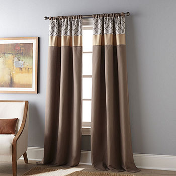 Stratford Park Mirza Light Filtering Rod Pocket Set Of 2 Curtain Panel Color Brown Jcpenney