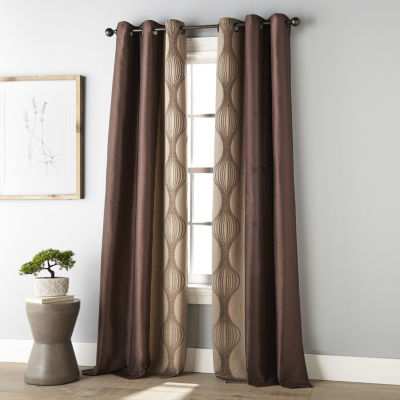 Stratford Park Neve LightFiltering Grommet Top Set of 2 Curtain Panel, Color Brown JCPenney