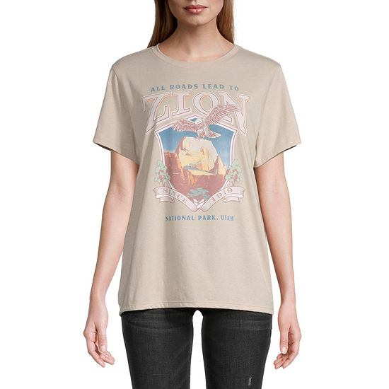 Zion National Park Juniors Womens Oversized Graphic T-Shirt