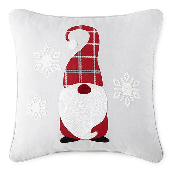 North Pole Trading Co. Holiday Gnome Square Throw Pillow