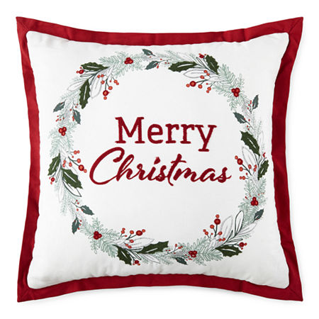 North Pole Trading Co. Square Throw Pillow, One Size , White