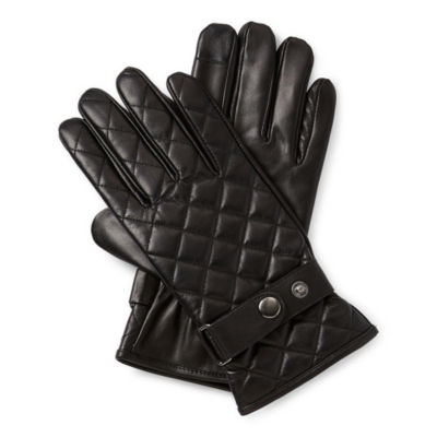Stafford Quilted Pu Cold Weather Gloves, Color Black JCPenney