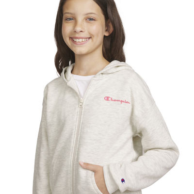 Champion Big Kid Girls Long Sleeve Embroidered Fleece Zipper Active Hoodie