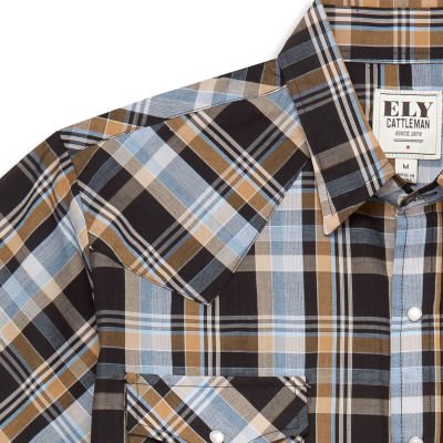 Ely Cattleman Stripe Mens Short Sleeve Western Shirt