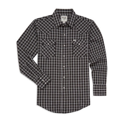 Ely Cattleman Plaid Mens Long Sleeve Western Shirt