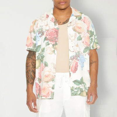 Forever 21 Mens Short Sleeve Floral Button-Down Shirt