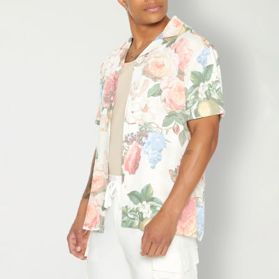 Forever 21 Mens Short Sleeve Floral Button-Down Shirt