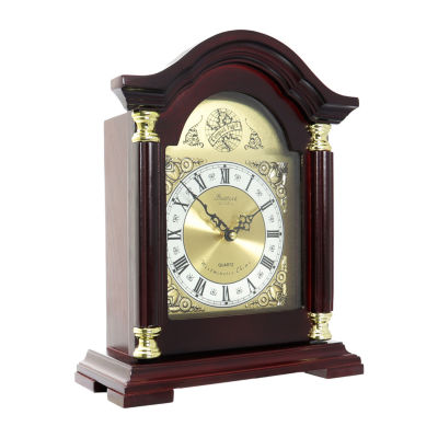 Megagoods 10.5" Redwood Black Mantel Clock
