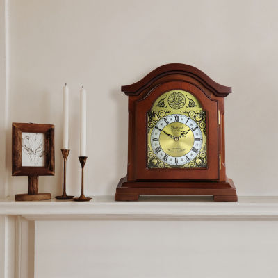 Megagoods 12" Redwood Black Mantel Clock