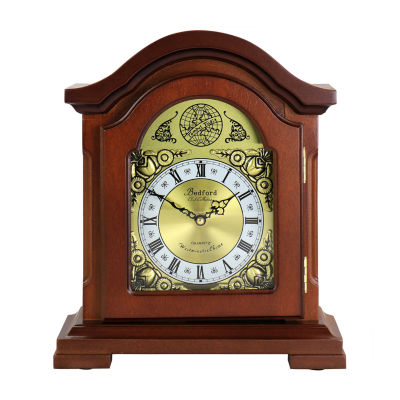 Megagoods 12" Redwood Black Mantel Clock