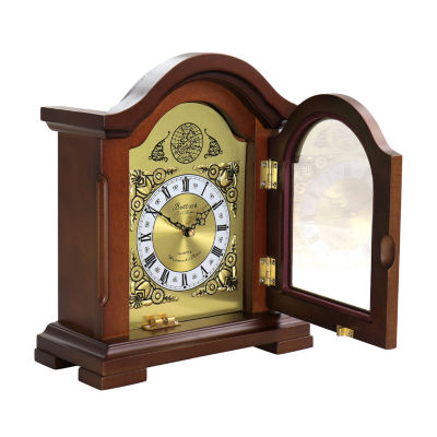 Megagoods 12" Redwood Black Mantel Clock