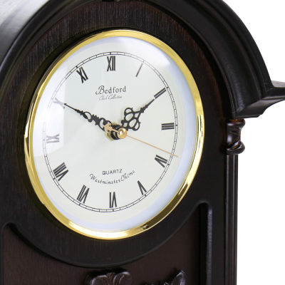 Megagoods Chocolate Wood Black Mantel Clock