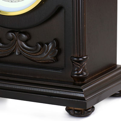 Megagoods Chocolate Wood Black Mantel Clock