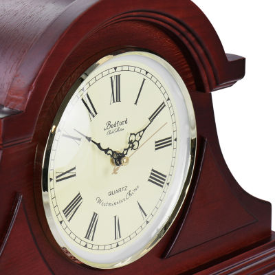 Megagoods Redwood Tambour Black Mantel Clock