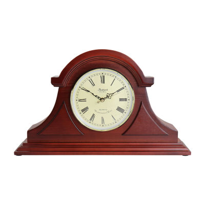 Megagoods Redwood Tambour Black Mantel Clock