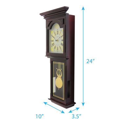 Bedford Clock Collection Redwood Oak Finish Wall Clock
