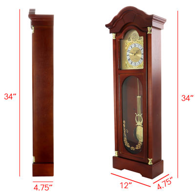 Megagoods Chiming Pendulum Antique Cherry Oak Finish Wall Clock