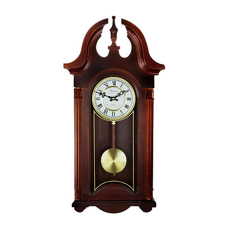 Megagoods 26.5 Mahogany Cherry Oak Finish Wall Clock, One Size, Brown