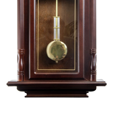 Bedford Clock Collection 38" Chiming Pendulum In Cherry Oak Finish Wall Clock