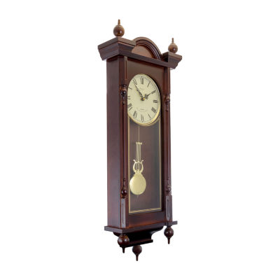 Bedford Clock Collection Grand 31" Antique Mahogany Cherry Finish Wall Clock