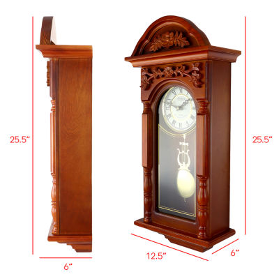 Megagoods 27.5" Oak Finish Pendulum Wall Clock