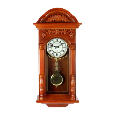 Megagoods 27.5" Oak Finish Pendulum Wall Clock