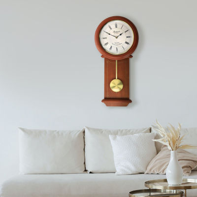 Megagoods Olivia 24.5" Cherry Wood Chiming Pendulum Wall Clock