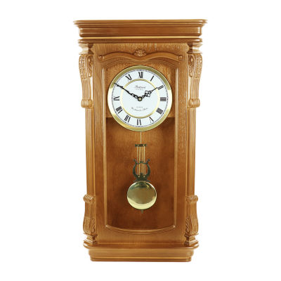 Megagoods Golden Oak Chiming Pendulum Wall Clock