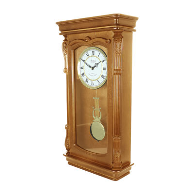 Megagoods Golden Oak Chiming Pendulum Wall Clock