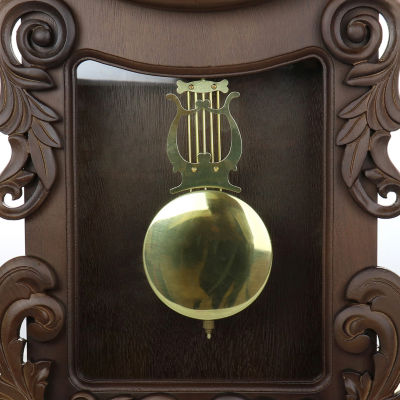 Megagoods Chestnut Chiming Pendulum Wall Clock