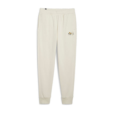 PUMA Mens Jogger Pant, Large, White