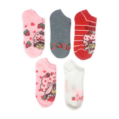 Strawberry Shortcake Womens Breathable Multi-Pack 5 Pair Strawberry Shortcake Low Cut Socks