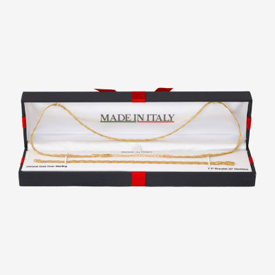 Made in Italy Womens 24K Gold Over Silver 2-pc. Jewelry Set