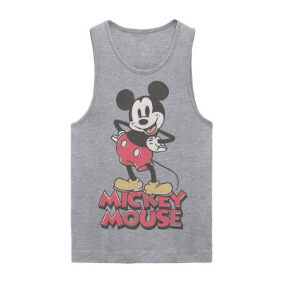 Mens Crew Neck Sleeveless Mickey Mouse Tank Top