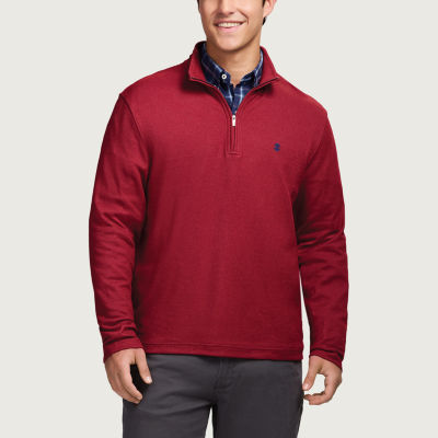 IZOD Luxury Sport Textured Mens Long Sleeve Quarter-Zip Pullover