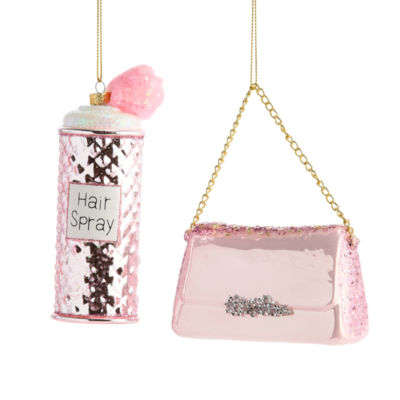 North Pole Trading Co. Hair Spray And Handbag Set 2-pc. Christmas Ornament