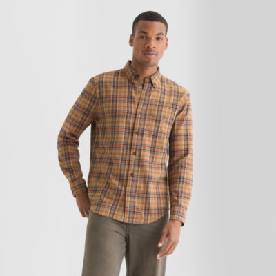 mutual weave Mens Long Sleeve Lightweight Flannel Shirt