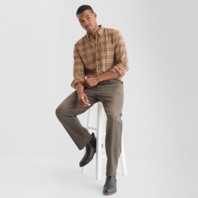 mutual weave Mens Long Sleeve Lightweight Flannel Shirt