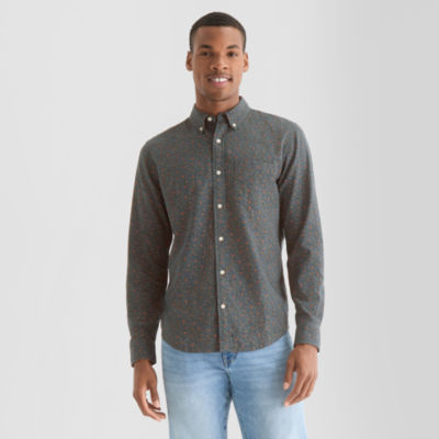mutual weave Mens Long Sleeve Lightweight Flannel Shirt