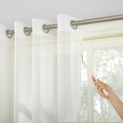 No 918 Emily Patio Sheer Grommet Top Single Patio Door Curtain