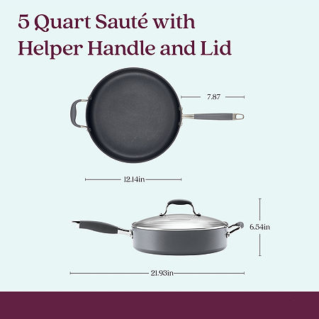 Anolon Advanced Home Hard Anodized 5-qt. Saute Pan With Lid And Helper Handle, One Size, Gray