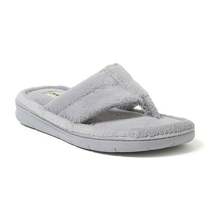 Dearfoams Wrenley Terry Womens Slip-On Slippers, X-large, Gray