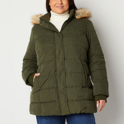 St. John s Bay Womens Plus Heavyweight Puffer Jacket CoolSprings